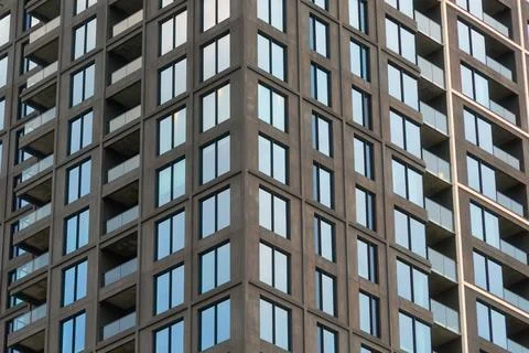 Modern Apartment Building Facade Pattern Architecture Urban Foto stock