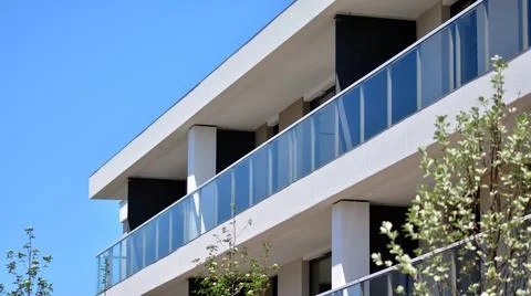 Modern apartment building facade Stock Photos