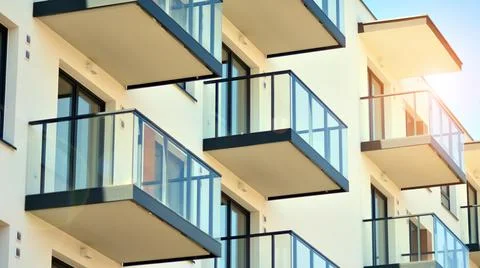 Modern apartment building facade Stock Photos