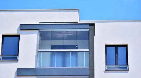 Modern apartment building facade Stock Photos