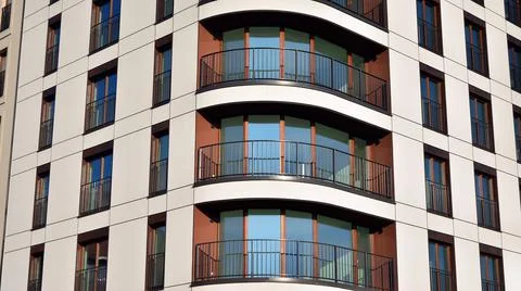 Modern apartment building facade Stock Photos