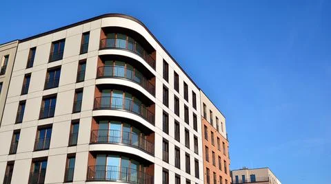 Modern apartment building facade Stock Photos