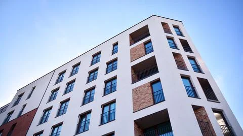 Modern apartment building facade Stock Photos