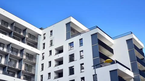 Modern apartment building facade Stock Photos
