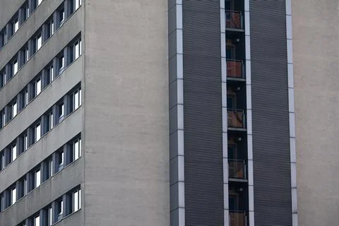 Modern apartment building facade Stock Photos