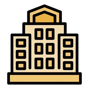 Modern apartment building facade with windows icon Ilustración de archivo