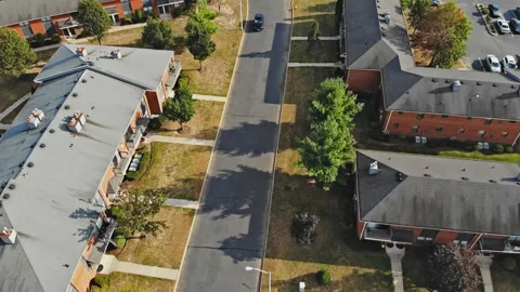 Modern apartment buildings complex small american town Vídeo Stock 152923362