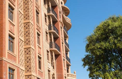 Modern apartment complex design Stock Photos