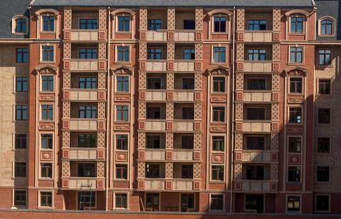 Modern apartment complex design Stock Photos