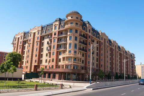 Modern apartment complex design Stock Photos