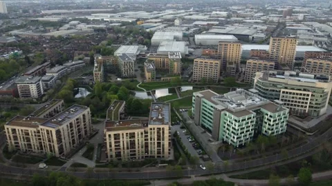 Modern Apartment Complex at Park Royal and Lakeside Drive, London Stock Footage 261341995