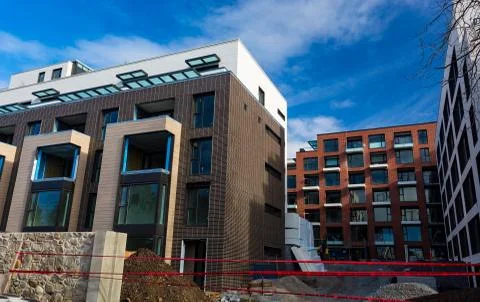Modern Apartment Complex Under Construction Stock Photos