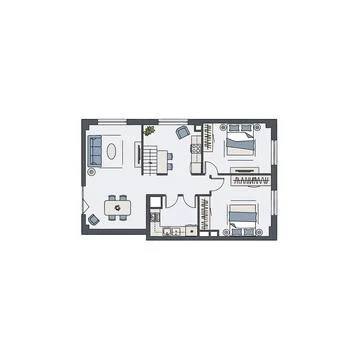 Modern apartment floor plan design illustration 库存插图