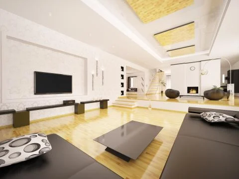 Modern apartment interior 3d render Stock Illustration
