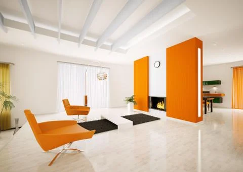 Modern apartment interior 3d render Stock Illustration