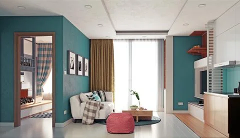 Modern apartment interior. Stock Illustration