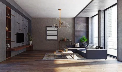 Modern apartment interior. Stock Illustration