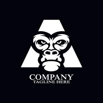 Modern ape letter A logo. Vector illustration Stock Illustration