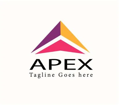 Modern Apex Abstract Triangle Logo Peak Growth Tech Branding Corporate Icon Stock Illustration