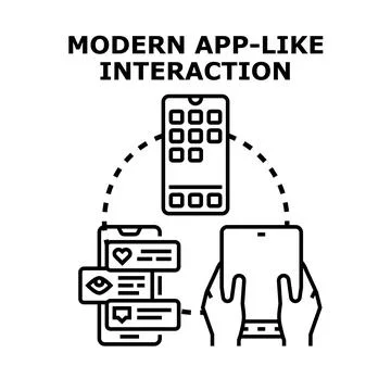 Modern app like interaction across digital devices Stock Illustration