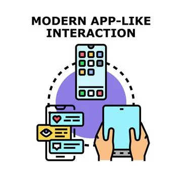 Modern app like interaction across digital devices Stock Illustration