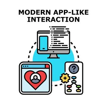 Modern app like interaction vector concept creating user experience イラスト素材