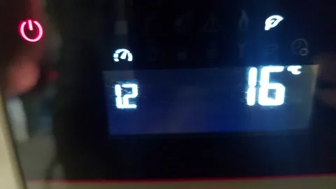 Modern Appliance Control Panel with Digital Display and Power Button Stock Footage 333644057