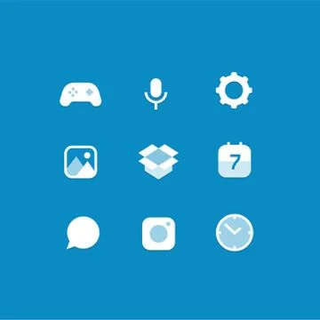 Modern application and web icons vector set. Media icons set Stock-Illustration
