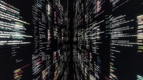 Modern application code on the abstract computer screen. Animation. Modern Stock Footage 139662599