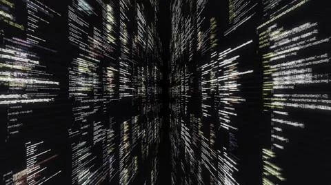 Modern application code on the abstract computer screen. Animation. Modern Stock Illustration