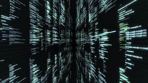 Modern application code on the abstract computer screen. Animation. Modern Stock Illustration