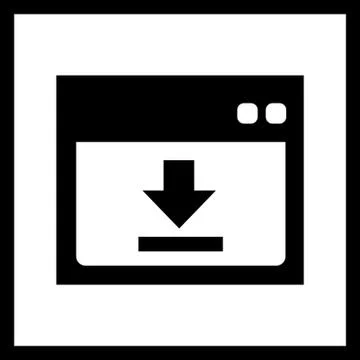 Modern  application icon in black and white Stock Illustration