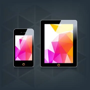 Modern application template design for corporate identity. Computer tablet an Stock-Illustration