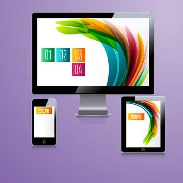 Modern application template design for corporate identity. Computer tablet an Stock Illustration