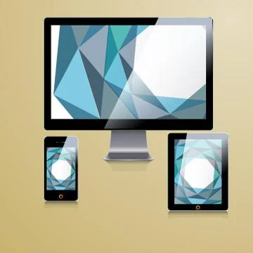 Modern application template design for corporate identity. Computer tablet an Stock Illustration