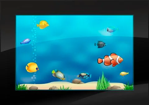 Modern aquarium in the interior Stock Illustration