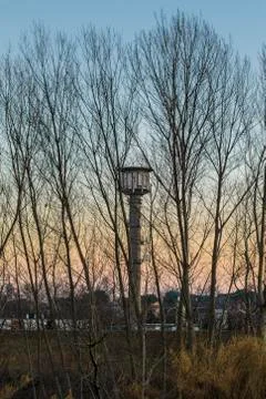 Modern aqueduct tower Stock Photos