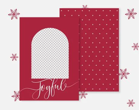Modern Arch Joyful trendy typography rust 1 photo card with place for photo. Stock Illustration