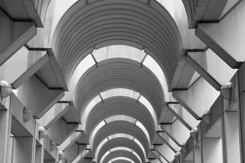 Modern arched hallway ceiling horizontal Stock Photos
