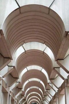 Modern arched hallway ceiling vertical Stock Photos