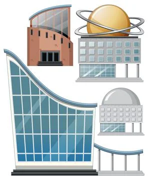 Modern Architectural Building Designs Ilustração Stock