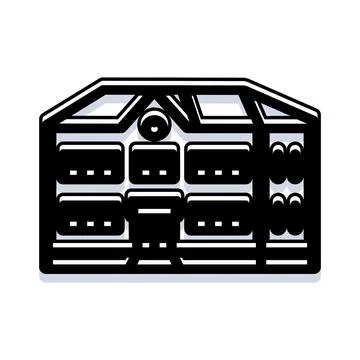 Modern architectural building line icon for real estate design Ilustração Stock