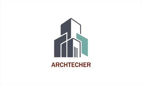 Modern architectural building logo design Ilustração Stock