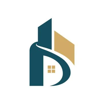 Modern Architectural Building Logo Design with Minimal Geometric Style Stock Illustration