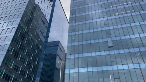 Modern Architectural Building office space with Geometric Facade Stock Footage 337722336