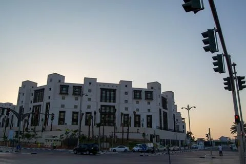 Modern Architectural Building at Twilight Stock Photos