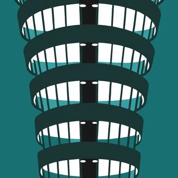 Modern Architectural Building Vector Illustration Printable Design Illustrazione stock