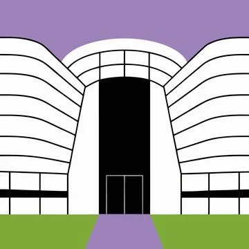 Modern Architectural Building Vector Illustration Printable Design Illustrazione stock