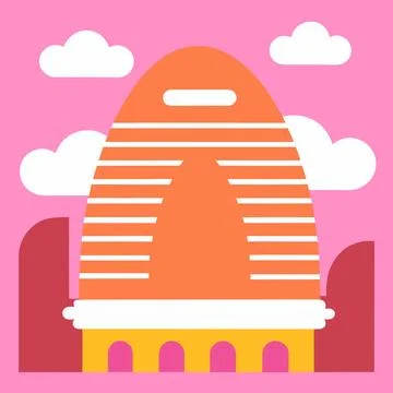 Modern Architectural Building Vector Illustration Printable Design Illustrazione stock