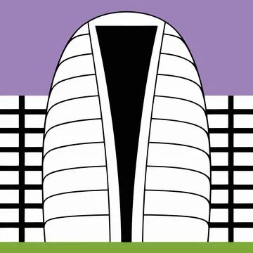 Modern Architectural Building Vector Illustration Printable Design Stock Illustration